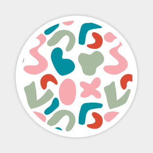 Elegant Abstract Shapes Pattern In Pastel Colors Magnet